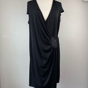AA Studio Black Sleeveless Midi Dress Size 16W EUC